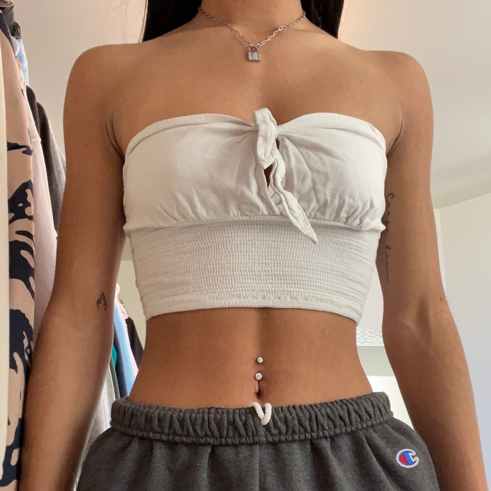 brandy melville tie front tube top